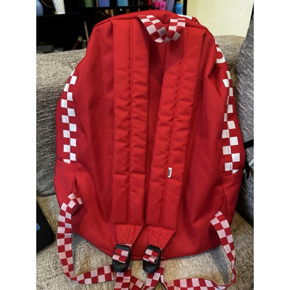 EUC Vans Street Sport Realm Backpack RED W/LG Logo Travel School Skater